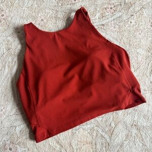 High Neck Long Line Sports Bra - Cayenne